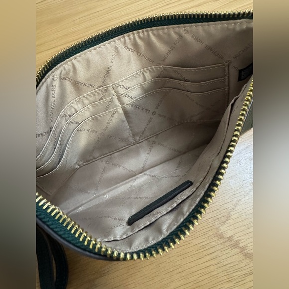 Michael Kors Pebbled Leather Wristlet Wallet – Dark Green - Picture 8 of 8